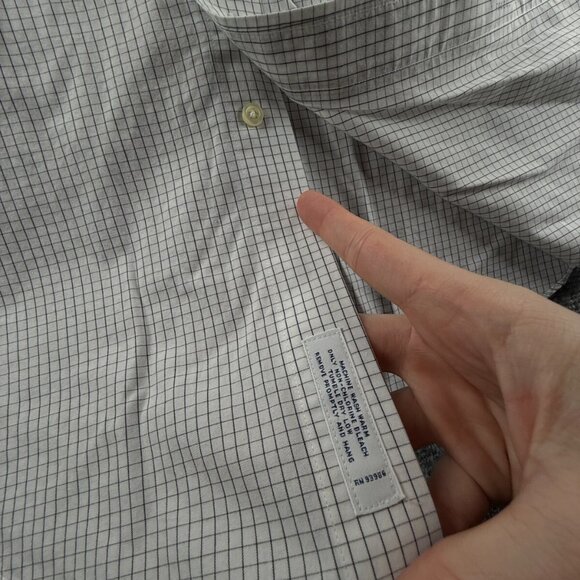Brooks Brothers Slim Blue Check Cotton Non-Iron 16.5 36 Mens Long Sleeved Shirt - Picture 13 of 15
